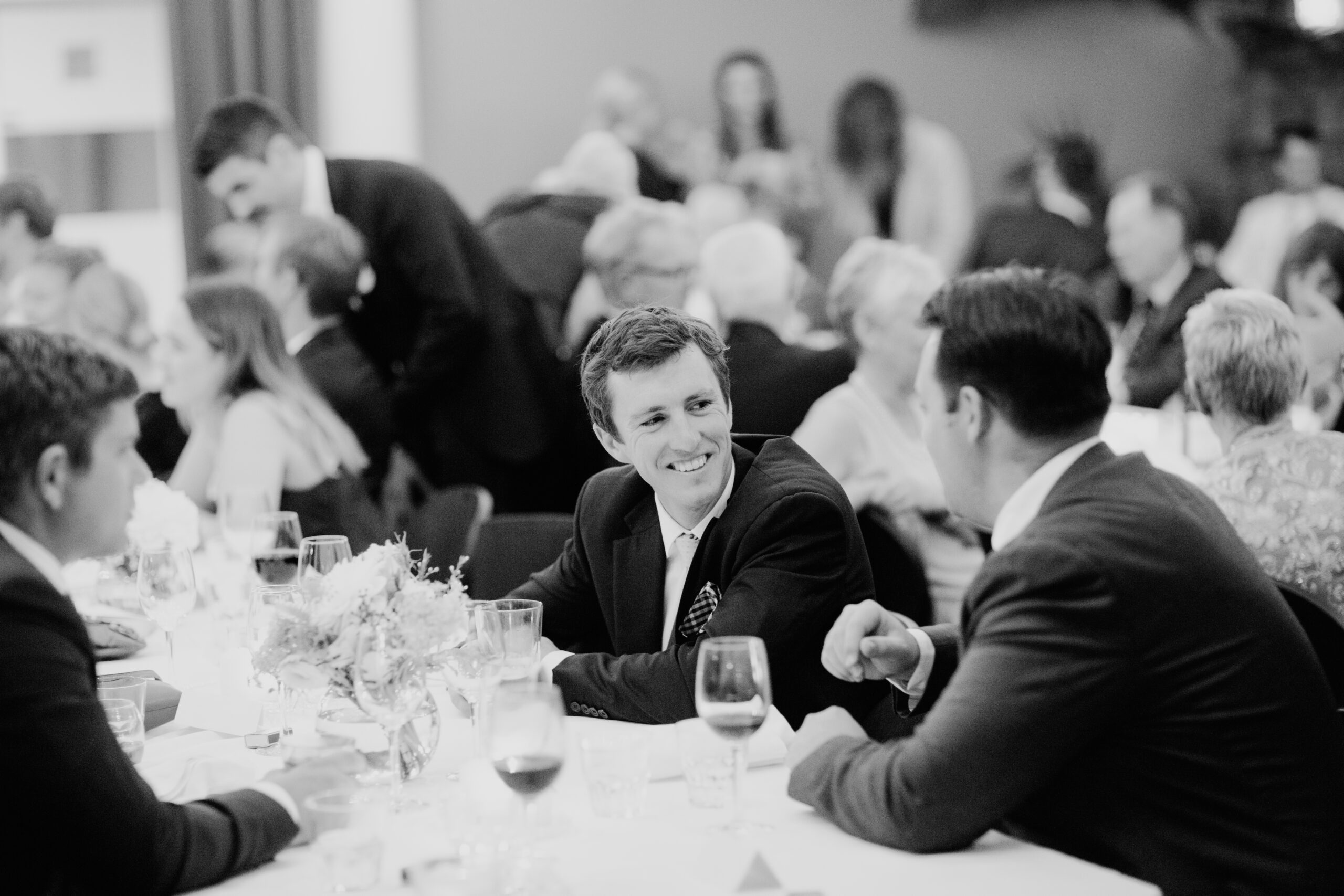 Overnight wedding guests enjoying a central Brisbane celebration close to accommodation