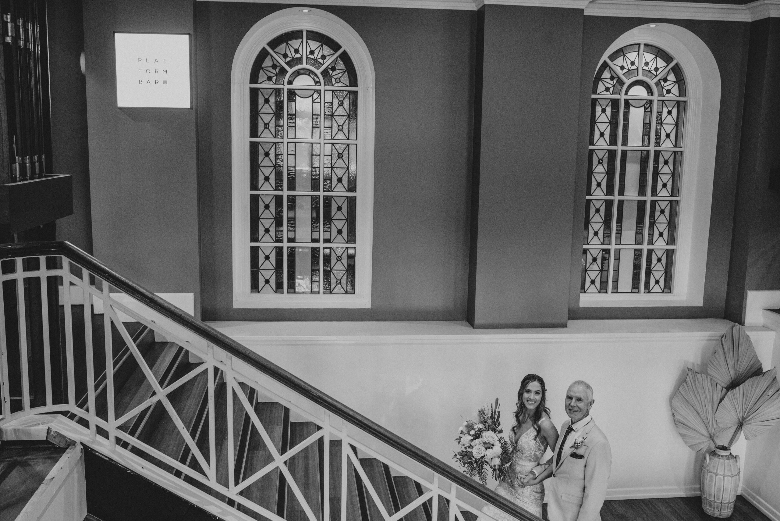 Original internal staircase at Transcontinental Hotel Weddings Brisbane