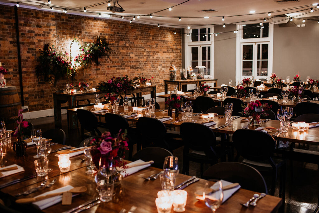Platform Level wedding reception space at Transcontinental Hotel Weddings Brisbane CBD